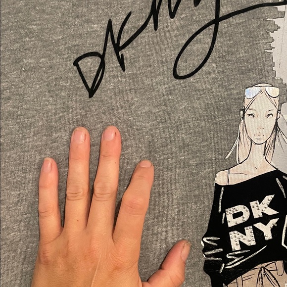 DKNY Women's Gray Graphic Crew Neck Sweater - Picture 7 of 8